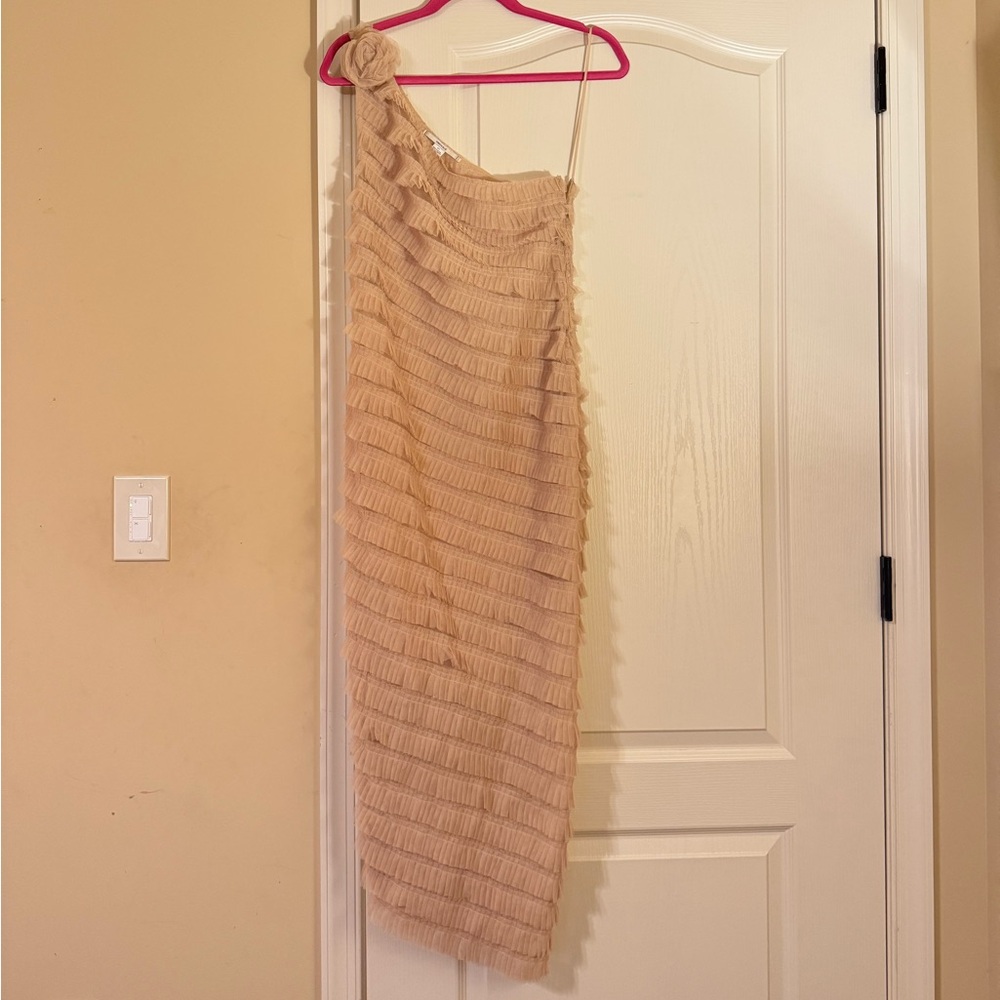 Urban Outfitters Cream One-Shoulder Dress